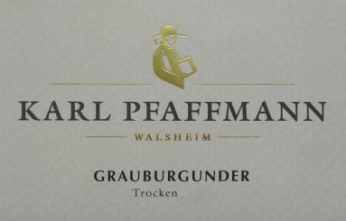 Karl Pfaffmann GRAUBURGUNDER Trocken, 1,0-Ltrfl. 
