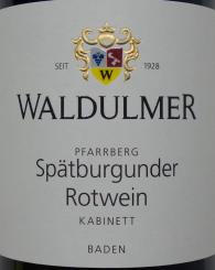 Waldulmer Spätburgunder Rotwein Kabinett mild, Waldulmer Pfarrberg 