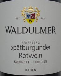 Waldulmer Spätburgunder Rotwein, Kabinett trocken, Waldulmer Pfarrberg 
