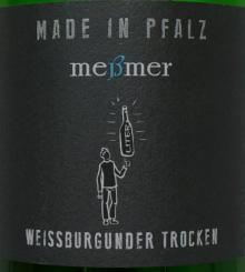 VDP Weingut Meßmer Weissburgunder trocken, Deutscher Qualitätswein - 1,0-Ltrfl. 