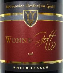 "Wonne Gott" Rotwein, süß, Deutscher Qualitätswein 1,0 Ltrfla. 